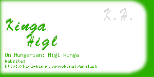 kinga higl business card